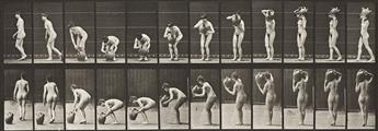 EADWEARD MUYBRIDGE (1830-1904) A selection of 4 plates from Animal Locomotion of men (2) and women (2) engaged in various activities.